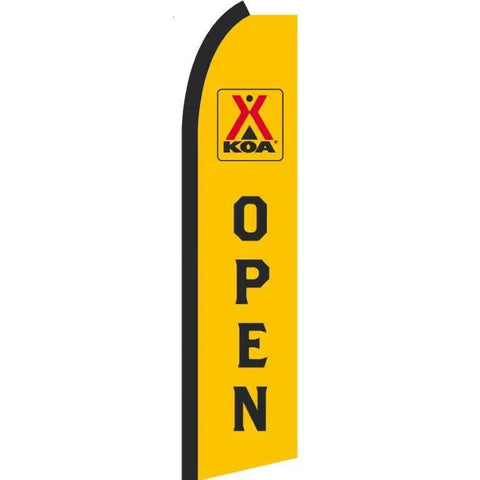 11 Foot KOA Brand Outdoor Breeze Blade Flag – Heavy Duty Open Sign | Made in USA Freedom Flag and Pole 