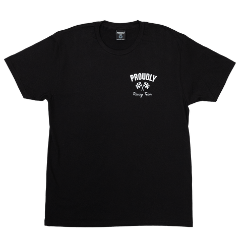 Men's Racing Team Cotton T-Shirt – Premium Black Motorsport Tee | Made in USA Proudly USA  T-shirt