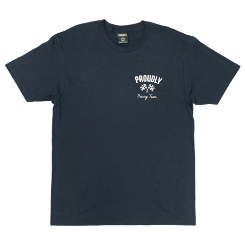 Men's Racing Cotton T-Shirt Navy – Breathable Motorsport Tee | Made in USA Proudly USA  T-shirt