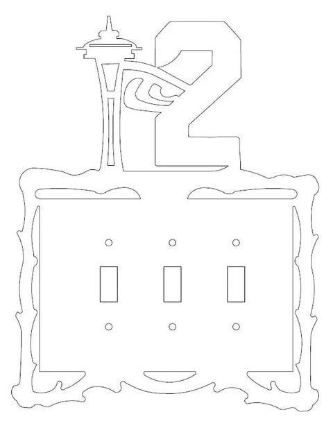 12 Fan Scene Decorative Light Switch Cover – Handcrafted Metal Art | Made in USA Home Decor Knights Home Decor  item