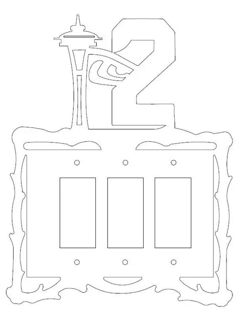 12 Fan Scene Decorative Light Switch Cover – Handcrafted Metal Art | Made in USA Home Decor Knights Home Decor  item