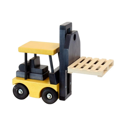 12 Inch Wooden Toy Forklift With Pallet – Child-Safe Finish – Amish Crafted | Made in USA Amish Toy Box  Wooden Toys,Trains, Trucks and Things