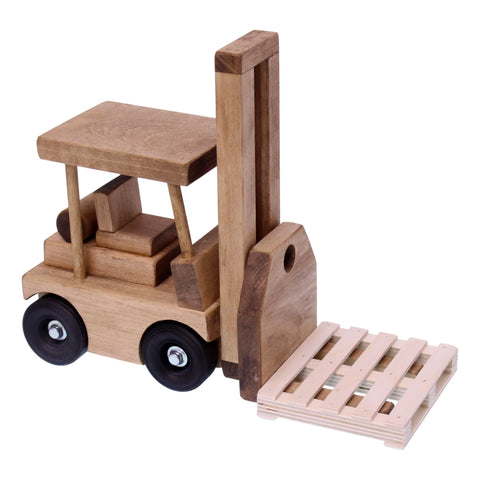 12 Inch Wooden Toy Forklift With Pallet – Child-Safe Finish – Amish Crafted | Made in USA Amish Toy Box  Wooden Toys,Trains, Trucks and Things