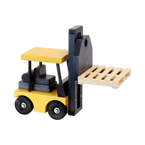 12 Inch Wooden Toy Forklift With Pallet – Child-Safe Finish – Amish Crafted | Made in USA Amish Toy Box  Wooden Toys,Trains, Trucks and Things