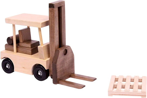 12 Inch Wooden Toy Forklift With Pallet – Child-Safe Finish – Amish Crafted | Made in USA Amish Toy Box  Wooden Toys,Trains, Trucks and Things