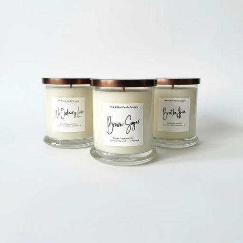 12 oz Brown Sugar Fig Scented Candle – Hand-Poured Soy Wax – Wick and Glow | Made in USA Wick and Glow Candle Company™  Candles
