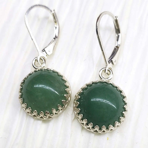 12mm Green Aventurine Dangle Earrings – Sterling Silver Filigree | Handmade in USA Alexa Martha Designs  Earrings