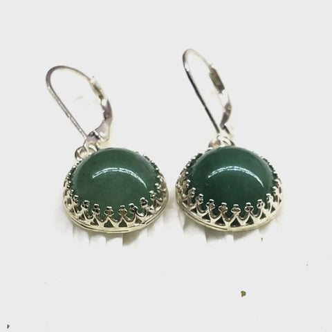 12mm Green Aventurine Dangle Earrings – Sterling Silver Filigree | Handmade in USA Alexa Martha Designs  Earrings