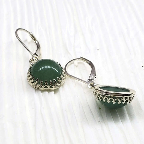 12mm Green Aventurine Dangle Earrings – Sterling Silver Filigree | Handmade in USA Alexa Martha Designs  Earrings