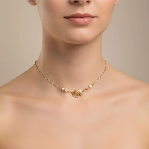14 Inch 14K Gold Filled Pearl Filigree Choker Necklace – Handmade in Montana Alexa Martha Designs  Necklaces