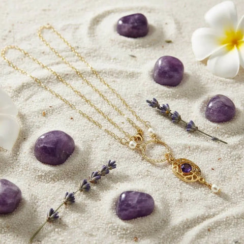 14 KT Gold-Filled Amethyst Crystal Filigree Necklace – Handmade Jewelry | Made in USA Alexa Martha Designs  Necklace