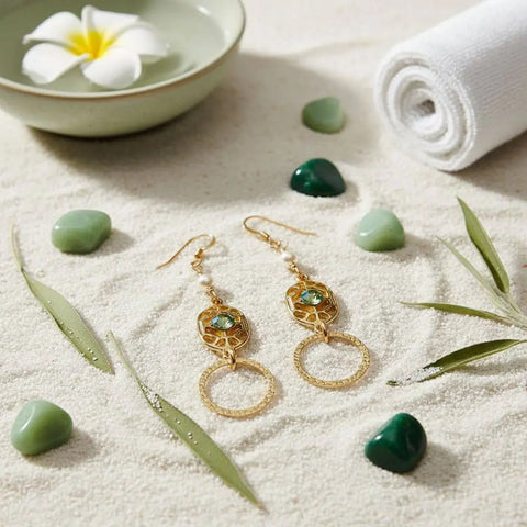 14 KT Gold Filled Green Crystal Filigree Hammered Circle Earrings – Handmade Montana Alexa Martha Designs  Earrings
