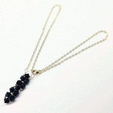 14K Gold-Filled Bead-Woven Crystal Bar Necklace – Handmade | Made in USA Alexa Martha Designs  Necklace