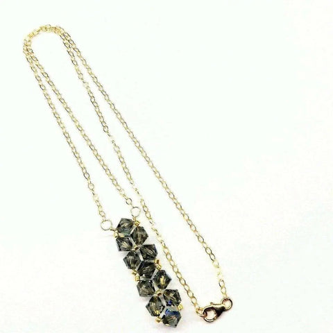 14K Gold-Filled Bead-Woven Crystal Bar Necklace – Handmade | Made in USA Alexa Martha Designs  Necklace