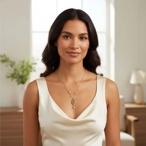 14K Gold-Filled Hammered Circle Filigree Necklace with Blue Gemstone – Made in USA Alexa Martha Designs  Necklace