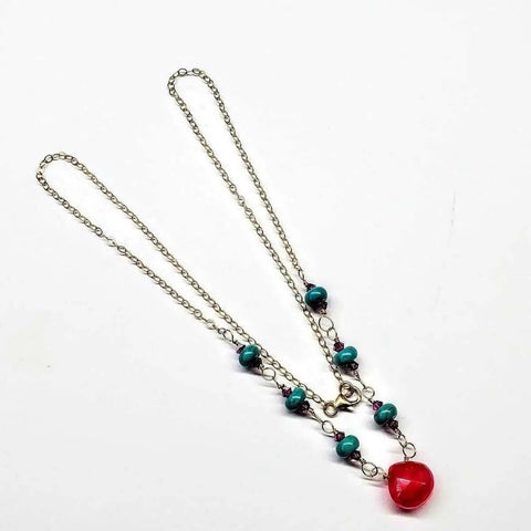 14K Gold Filled Pink Chalcedony Turquoise Gemstone Necklace – Handmade in Montana Alexa Martha Designs  Necklace