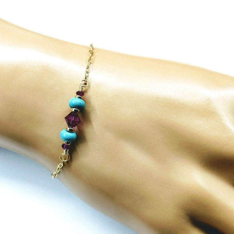14K Gold-Filled Pink Turquoise Bracelet – Handmade Jewelry | Made in USA Alexa Martha Designs  Bracelet