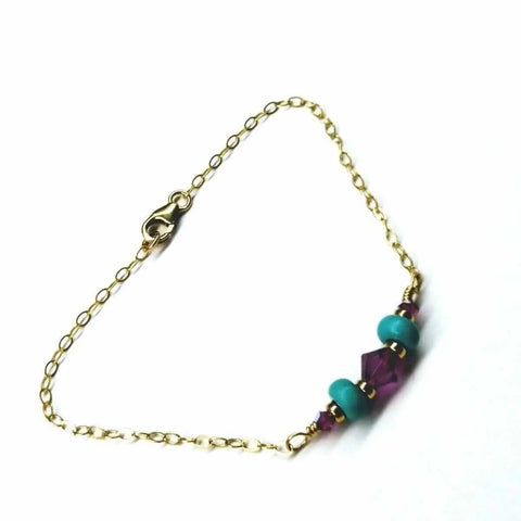 14K Gold-Filled Pink Turquoise Bracelet – Handmade Jewelry | Made in USA Alexa Martha Designs  Bracelet
