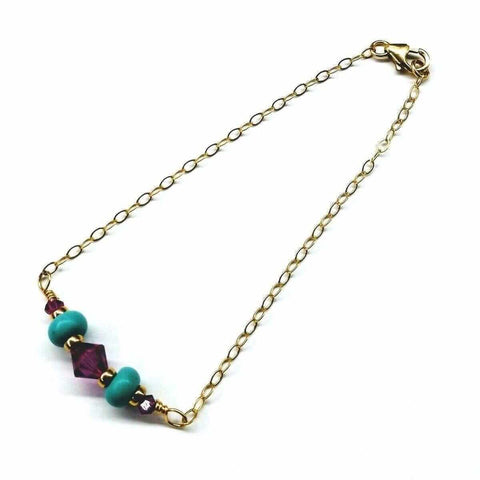14K Gold-Filled Pink Turquoise Bracelet – Handmade Jewelry | Made in USA Alexa Martha Designs  Bracelet