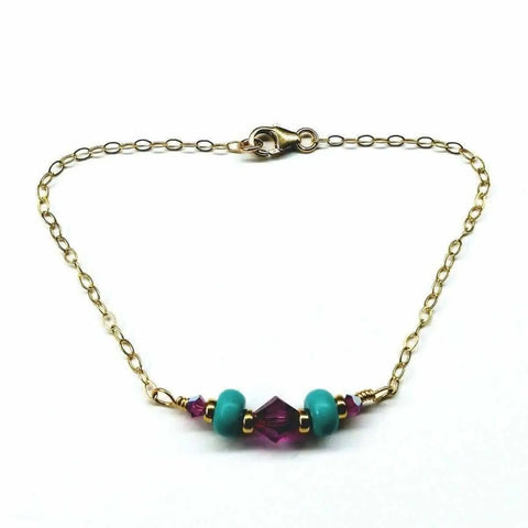14K Gold-Filled Pink Turquoise Bracelet – Handmade Jewelry | Made in USA Alexa Martha Designs  Bracelet