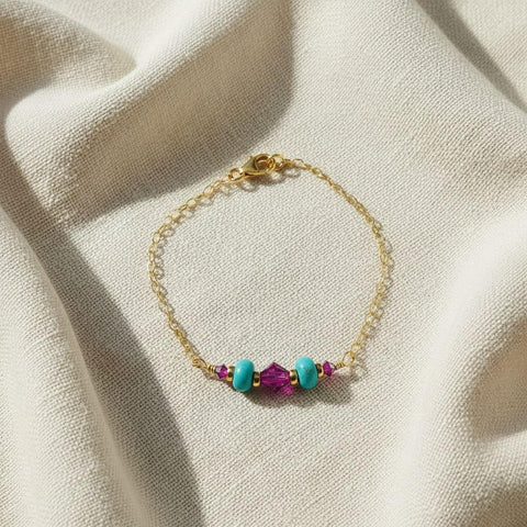 14K Gold-Filled Pink Turquoise Bracelet – Handmade Jewelry | Made in USA Alexa Martha Designs  Bracelet