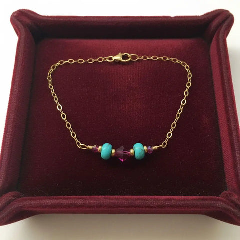 14K Gold-Filled Pink Turquoise Bracelet – Handmade Jewelry | Made in USA Alexa Martha Designs  Bracelet
