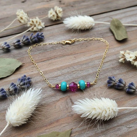 14K Gold-Filled Pink Turquoise Bracelet – Handmade Jewelry | Made in USA Alexa Martha Designs  Bracelet