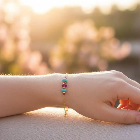 14K Gold-Filled Pink Turquoise Bracelet – Handmade Jewelry | Made in USA Alexa Martha Designs  Bracelet