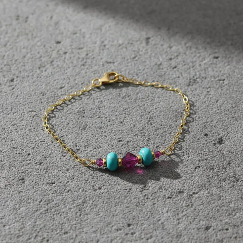 14K Gold-Filled Pink Turquoise Bracelet – Handmade Jewelry | Made in USA Alexa Martha Designs  Bracelet