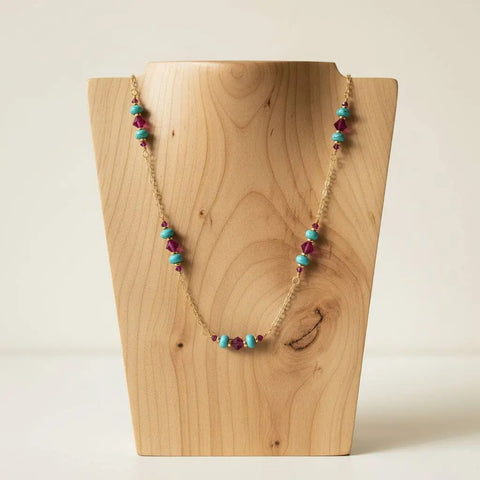 14K Gold Filled Pink Turquoise Gemstone Necklace – Handmade Jewelry | Made in USA Alexa Martha Designs  Necklace