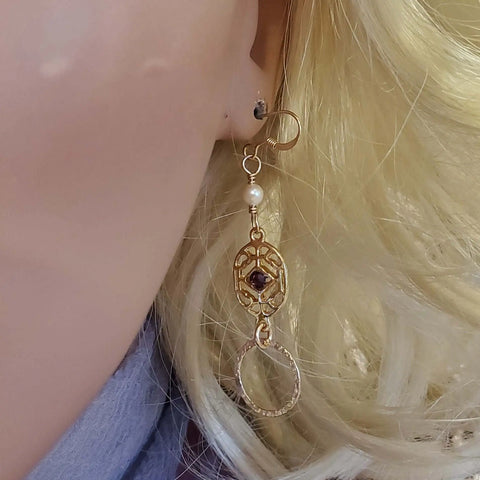 14K Gold Filled Purple Crystal Filigree Drop Earrings – Handmade in Montana Alexa Martha Designs  Earrings