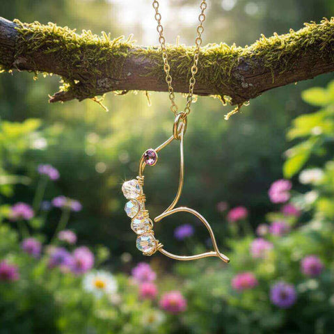 14K Gold Filled Wire Sculpted Butterfly Necklace With Swarovski Crystals 1 Inch Pendant – Handmade Montana | Made in USA Alexa Martha Designs  Necklace