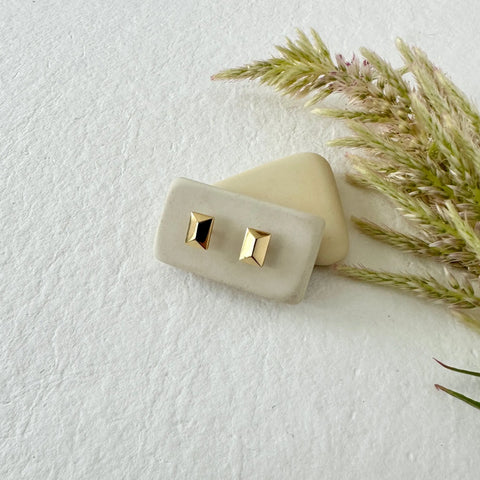 14K Gold Plated Brass Stud Earrings – Minimalist Handcrafted Jewelry | Made in USA Sarah Cecelia  EARRINGS
