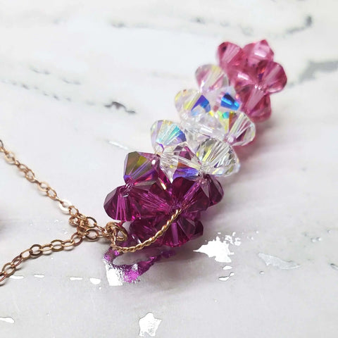 14K Rose Gold Fill Crystal Pillar Necklace – Sparkling Mom Pendant | Made in USA Alexa Martha Designs  Necklace