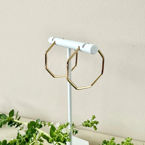 14k Gold Plated Large Geometric Hoop Earrings – Minimalist Jewelry | Made in USA Sarah Cecelia  EARRINGS