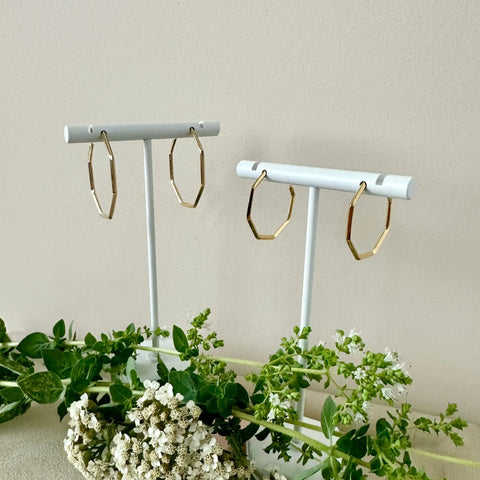 14k Gold Plated Large Geometric Hoop Earrings – Minimalist Jewelry | Made in USA Sarah Cecelia  EARRINGS