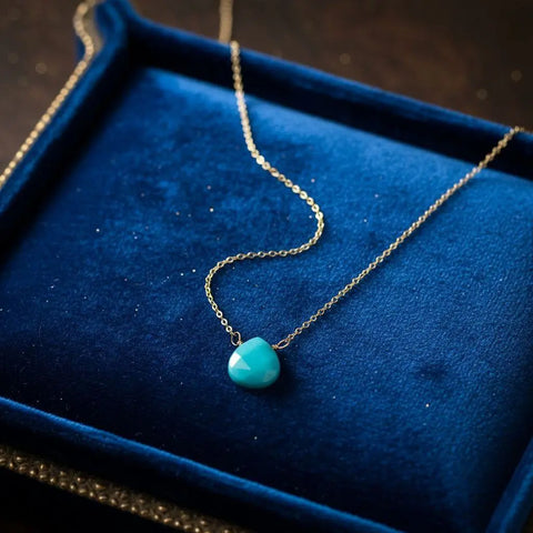 14kt Gold Filled Aqua Jade Pendant Necklace – Delicate Gemstone Jewelry | Made in USA Alexa Martha Designs  Necklaces