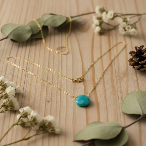 14kt Gold Filled Aqua Jade Pendant Necklace – Delicate Gemstone Jewelry | Made in USA Alexa Martha Designs  Necklaces