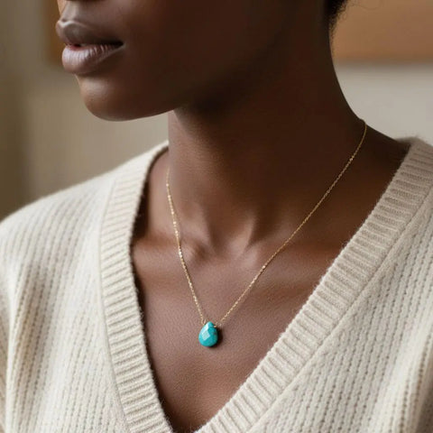 14kt Gold Filled Aqua Jade Pendant Necklace – Delicate Gemstone Jewelry | Made in USA Alexa Martha Designs  Necklaces