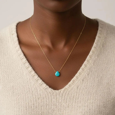 14kt Gold Filled Aqua Jade Pendant Necklace – Delicate Gemstone Jewelry | Made in USA Alexa Martha Designs  Necklaces
