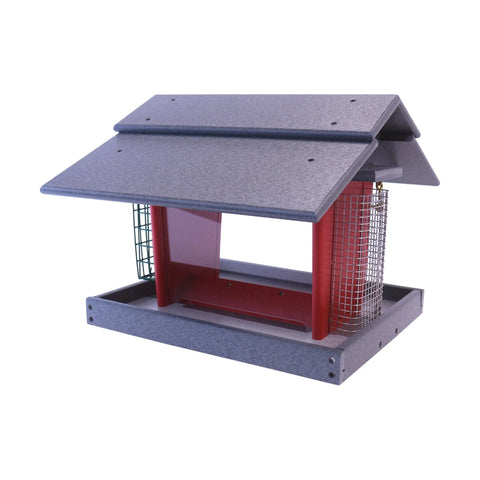 15 Inch Eco-Friendly Poly Lumber 3-in-1 Deluxe Bird Feeder – Suet, Peanut & Seed Feeder | Made in USA Amish Toy Box  Lawn & Patio