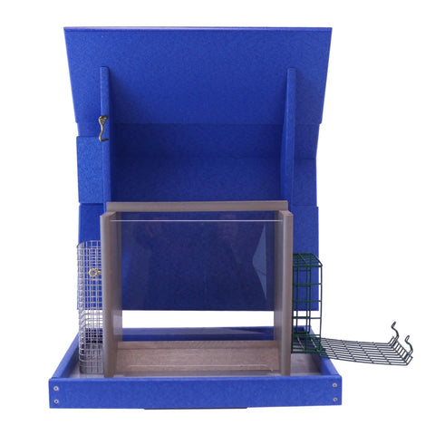 15 Inch Eco-Friendly Poly Lumber 3-in-1 Deluxe Bird Feeder – Suet, Peanut & Seed Feeder | Made in USA Amish Toy Box  Lawn & Patio