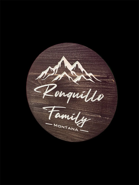 15 Inch Round Custom Family Name Sign – Engraved Wood Wall Decor | Made in USA B. James Design & Woodwork 