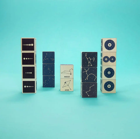 16-Piece Wooden Constellation Educational Blocks – 1.75 Inch Cubes for Kids | Made in USA by Uncle Goose Uncle Goose  Discovery