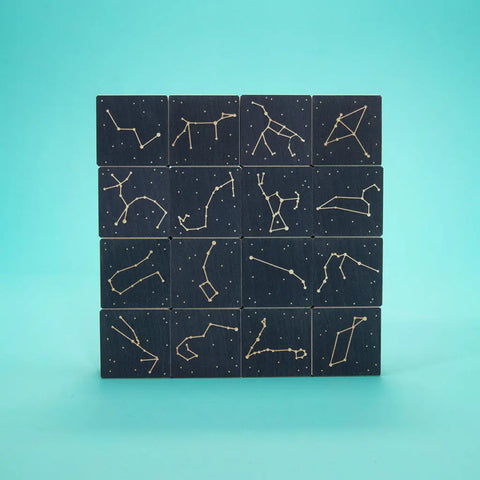 16-Piece Wooden Constellation Educational Blocks – 1.75 Inch Cubes for Kids | Made in USA by Uncle Goose Uncle Goose  Discovery