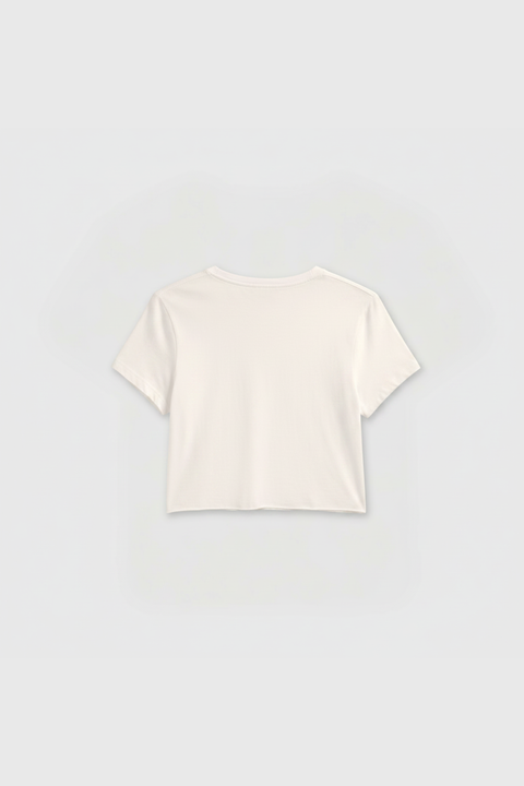 Women’s Cropped Rocker T-Shirt Cotton Vintage Style – Made in Los Angeles USA US Standard Apparel  SS SIDE SEAM TEE