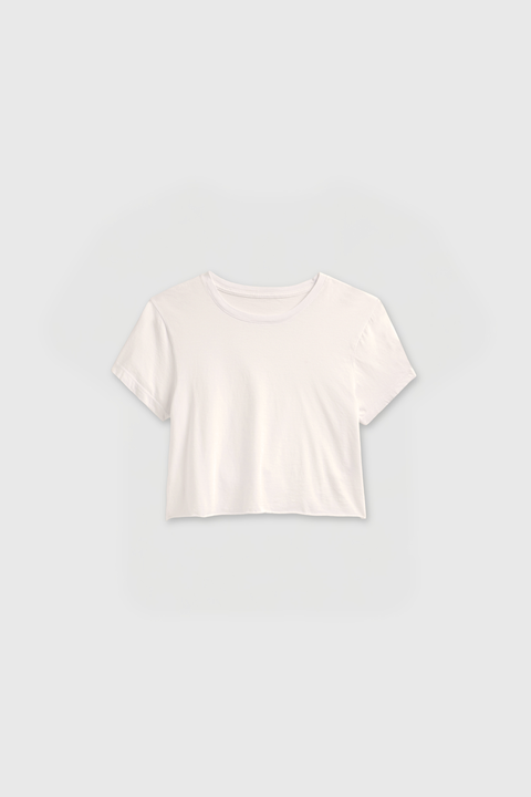 Women’s Cropped Rocker T-Shirt Cotton Vintage Style – Made in Los Angeles USA US Standard Apparel  SS SIDE SEAM TEE