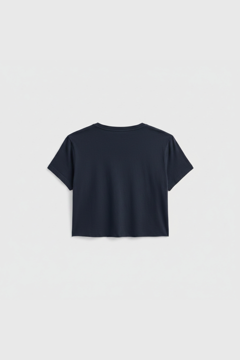Women’s Cropped Rocker T-Shirt Cotton Vintage Style – Made in Los Angeles USA US Standard Apparel  SS SIDE SEAM TEE