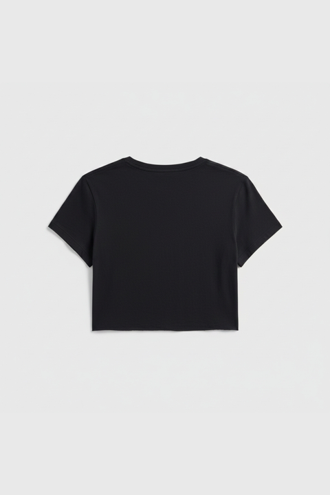 Women’s Cropped Rocker T-Shirt Cotton Vintage Style – Made in Los Angeles USA US Standard Apparel  SS SIDE SEAM TEE