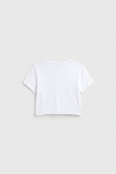 Women’s Cropped Rocker T-Shirt Cotton Vintage Style – Made in Los Angeles USA US Standard Apparel  SS SIDE SEAM TEE